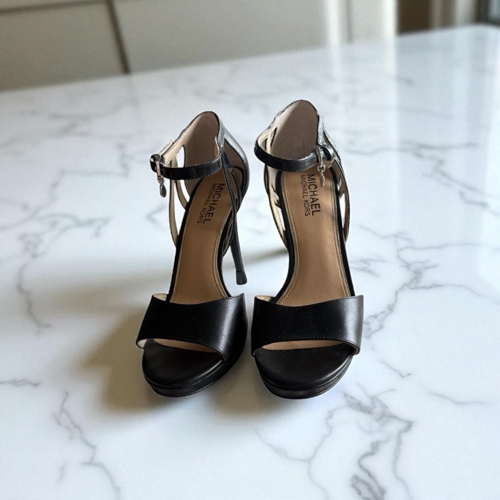 Michael Kors Black Open-Toe Heels